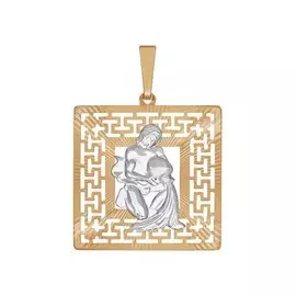 Подвеска "Водолей" из красного и белого золота 032300