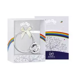 Погремушка "Мишка на кольце" из серебра с футляром 1034ПГ05801_кд