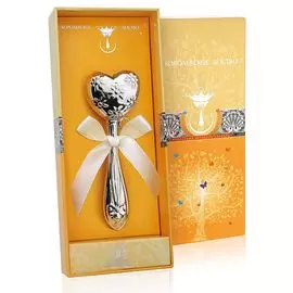 Погремушка "Сердце с цветами" + футляр Ag, 925, - 1013ПС05801