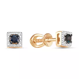 Серьги из красного золота с сапфирами 09-01295-01-002-01-02