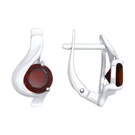 Серьги 2 Гранат Круг 6 92021967