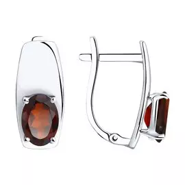 Серьги из серебра с гранатами 94-320-00556-2