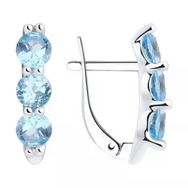 Серьги из серебра с топазами 94-320-00588-1
