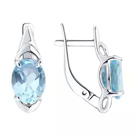 Серьги из серебра с топазами 94-320-00627-1