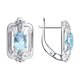 Серьги из серебра с топазами и фианитами 94-320-00688-1