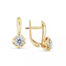 Серьги из желтого золота с фианитами 2000159