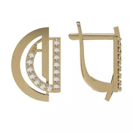 Серьги из красного золота с фианитами 012262-1102