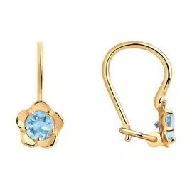 Серьги из красного золота с топазами 727468