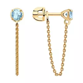 Серьги из красного золота с топазами 727320