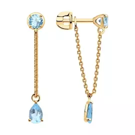 Серьги из красного золота с топазами 727336