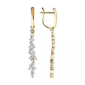 Серьги из красного золота с фианитами 028613