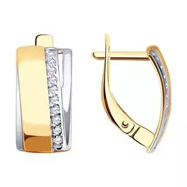 Серьги из красного золота с фианитами 028740