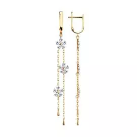 Серьги из красного золота с фианитами 81020480