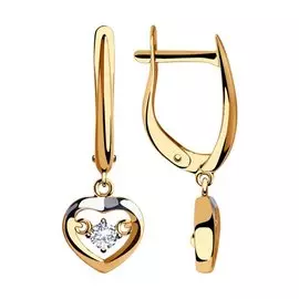 Серьги из красного и белого золота 028276