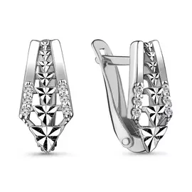 Серьги из красного золота с фианитами 48144А.1