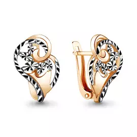 Серьги из красного золота с алмазной огранкой 33684.1