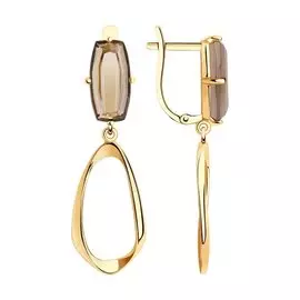 Серьги из красного золота с раухтопазами 727220