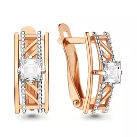 Серьги из красного золота с фианитами 46194.1