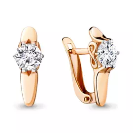 Серьги из красного золота с фианитами swarovski 43812.1