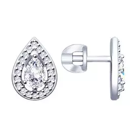 Серьги из серебра с фианитами 94022746