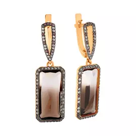 Серьги из красного золота с топазами и фианитами 200-1523_tpd-101