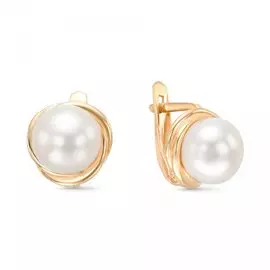 Серьги из красного золота с жемчугом 22008A1