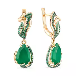 Серьги из красного золота с агатами и шпинелем 8860-2