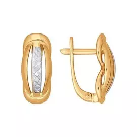 Серьги из красного и белого золота с алмазной огранкой 026939