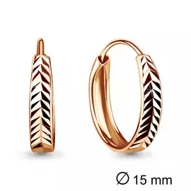 Серьги из красного золота с алмазной огранкой 32078
