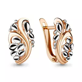 Серьги из красного золота с алмазной огранкой 33628