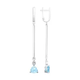 Серьги из серебра с топазами и фианитами 92021953