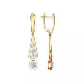 Серьги из красного золота с бриллиантами 1021022