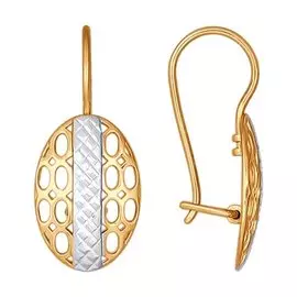 Серьги из красного и белого золота 027247