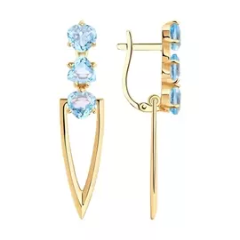 Серьги из красного золота с топазами 727026