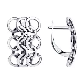 Серьги из серебра с родированием 95020072