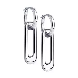 Серьги из серебра с родированием 94024332