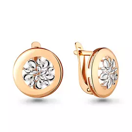 Серьги из красного и белого золота 33630