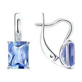 Серьги из белого золота с ситаллами синт 727527