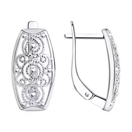 Серьги из серебра с родированием 94-120-00706-1