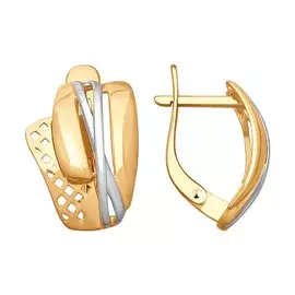 Серьги из красного и белого золота 027802