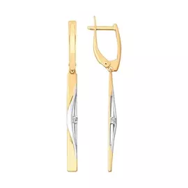 Серьги из красного золота с фианитами 027973