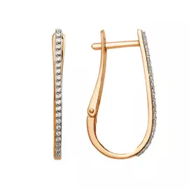 Серьги из красного золота с фианитами 012062-1102