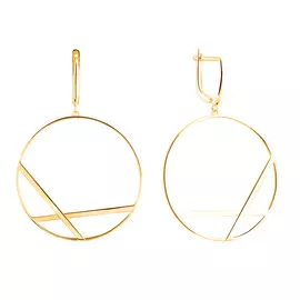 Серьги из серебра с позолотой и родированием И2-680-27-00