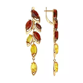 Серьги из серебра с янтарем 93-321-00451-1