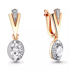 Серьги из красного золота с фианитами swarovski 43879А.1
