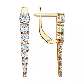 Серьги из красного золота с фианитами 027539
