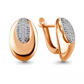Серьги из красного золота с фианитами 46500А.1