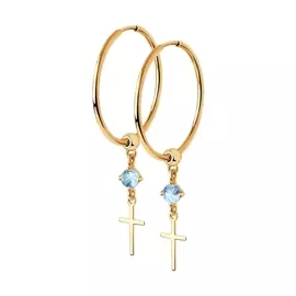 Серьги из красного золота с топазами 727092