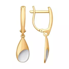 Серьги из красного золота с эмалью 027947