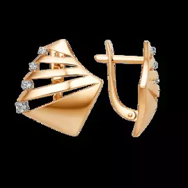 Серьги из красного золота с фианитами 012362-1102